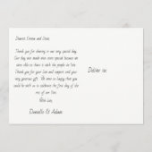 Wedding danken Ihnen Postkarte - Paar durch das (Rückseite)