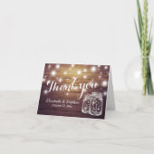 Wedding danken Ihnen rustikale hölzerne Dankeskarte (Vorderseite)