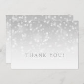 Wedding danken Ihnen, silberne Bokeh Dankeskarte (Vorne/Hinten)