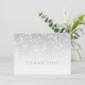 Wedding danken Ihnen, silberne Bokeh Dankeskarte (Stehend Vorderseite)
