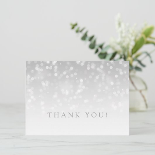 Wedding danken Ihnen, silberne Bokeh Dankeskarte (Stehend Vorderseite)