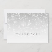Wedding danken Ihnen, silberne Bokeh Dankeskarte (Vorderseite)