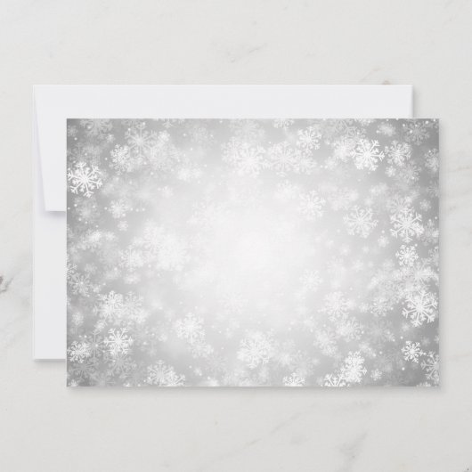 Wedding danken Ihnen, silbernes Winter-Märchenland Dankeskarte (Rückseite)