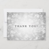 Wedding danken Ihnen, silbernes Winter-Märchenland Dankeskarte (Vorderseite)