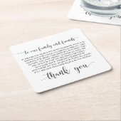 Wedding danken Ihnen Untersetzer (angewinkelt)