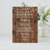 Wedding danken Ihnen, Verlobungs-Holz-Lichter zu Dankeskarte (Stehend Vorderseite)