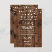 Wedding danken Ihnen, Verlobungs-Holz-Lichter zu Dankeskarte (Vorne/Hinten)