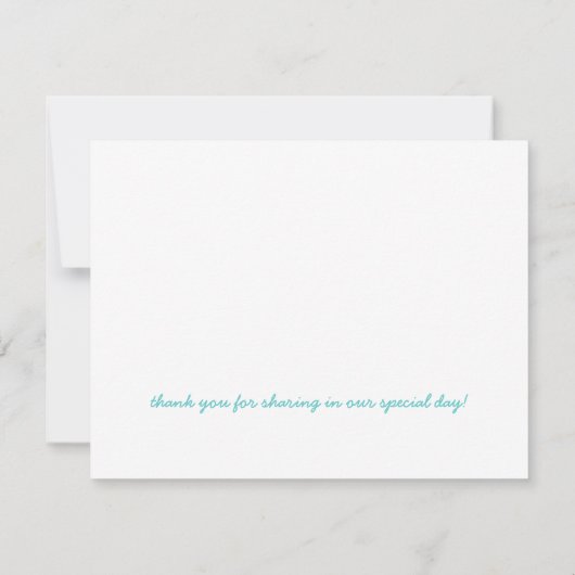 Wedding danken Ihnen zu kardieren Dankeskarte (Rückseite)