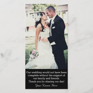 Wedding Danken-Sie Foto-Karte mit Mitteilung Dankeskarte
