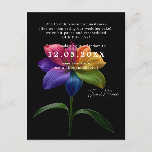 🌈Wedding Date CHANGE Begleitkarte (Rückseite)