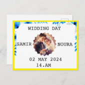 WEDDING DAY EINLADUNGSPOSTKARTE (Vorne/Hinten)