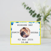 WEDDING DAY EINLADUNGSPOSTKARTE (Stehend Vorderseite)