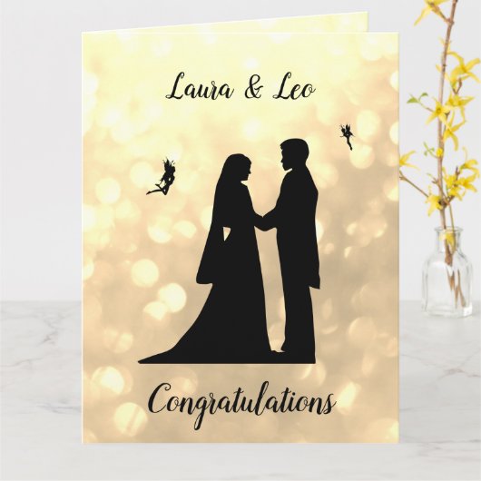 Wedding Day Fairy Sparkle Design Karte (Gelbe Blume)