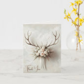 Wedding Deer Antlers Vielen Dank Karte (Gelbe Blume)