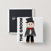 Wedding, der Bräutigam, Junggeselle-Party, Button (Vorne & Hinten)