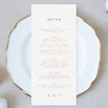 Wedding Desert Terracotta White Menükarte<br><div class="desc">schlankes Menü,  um der Sammlung zu entsprechen *Wenn Sie mehr Papieroptionen wünschen,  kann dieses Design in ein schlankes Programm übertragen *oder für weitere Hilfe kontaktieren Sie mich</div>