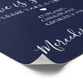 Wedding Dessert Bar Liebe ist Sweet Custom Navy Bl Poster (Ecke)