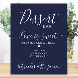 Wedding Dessert Bar Liebe ist Sweet Custom Navy Bl Poster
