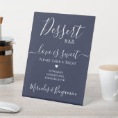Wedding Dessert Bar Liebe ist Sweet Custom Navy Bl Sockelschild (In SItu)