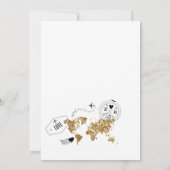 Wedding Destination Glitzer Gold Weltkarte Einladung (Rückseite)