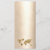 Wedding Destination Gold Glitzer Weltkarte Herzlic Menükarte (Rückseite)