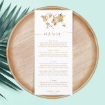 Wedding Destination Gold Weltkarte und Herz Menükarte<br><div class="desc">Wedding Destination Gold Weltkarte und Herzmenü</div>