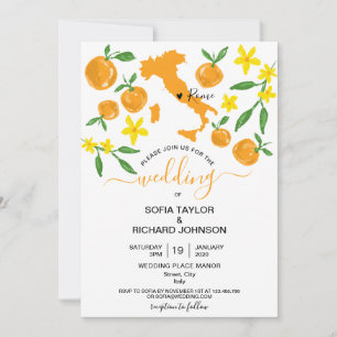 Wedding Destination Italien Orange Einladung