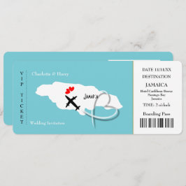 Wedding Destination Jamaica Ticket Pass Foto Einladung