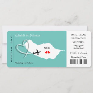 Wedding Destination Madeira Europe Ticket Einladung