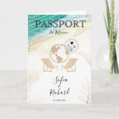 Wedding Destination Mexiko Pass Gold Weltkarte Einladung (Vorderseite)