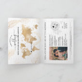 Wedding Destination Mexiko Pass Gold Weltkarte Einladung (Innenseite)