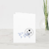 Wedding Destination Passport Blue World Map Blue Einladung (Rückseite)