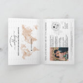 Wedding Destination Passport Blush World Map Peach Einladung (Innenseite)
