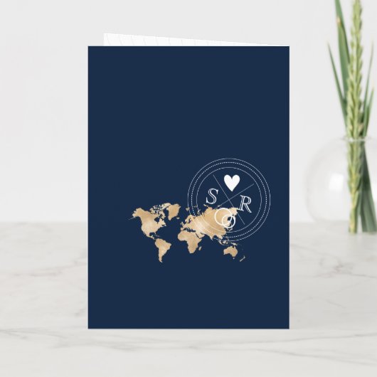 Wedding Destination Passport Gold Capri Italien Einladung (Rückseite)