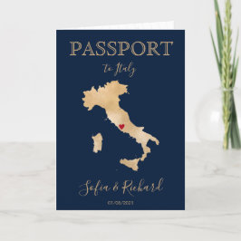 Wedding Destination Passport Gold Karte Italien