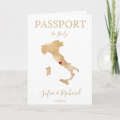 Wedding Destination Passport Gold Karte Italien In (Vorderseite)