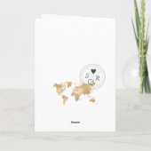 Wedding Destination Passport Gold Weltkarte Einladung (Rückseite)