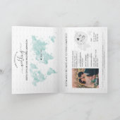 Wedding Destination Passport Gold Weltkarte Einladung (Innenseite)