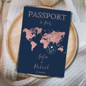 Wedding Destination Passport Gold Weltkarte Einladung