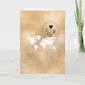Wedding Destination Passport Gold Weltkarte Einladung (Rückseite)