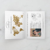Wedding Destination Passport Gold Weltkarte Griech Einladung (Innenseite)