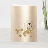 Wedding Destination Passport Gold Weltkarte Griech Einladung (Rückseite)