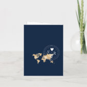 Wedding Destination Passport Gold Weltkarte Herz Einladung (Rückseite)