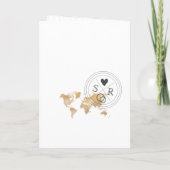 Wedding Destination Passport Gold Weltkarte Herz Einladung (Rückseite)