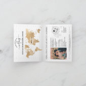 Wedding Destination Passport Gold Weltkarte Herz Einladung (Innenseite)