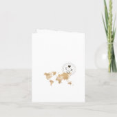 Wedding Destination Passport Gold Weltkarte Herz Einladung (Rückseite)