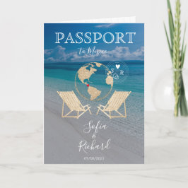 Wedding Destination Passport Gold Weltkarte Tropis Einladung