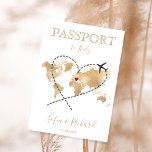Wedding Destination Passport Gold World Map Invita Einladung<br><div class="desc">Modern and Elegant World Map Invitation Wedding Destination,  like passport</div>
