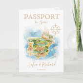 Wedding Destination Passport Griechenland Karte (Vorderseite)