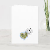 Wedding Destination Passport Illustrierte Herzkart Einladung (Rückseite)